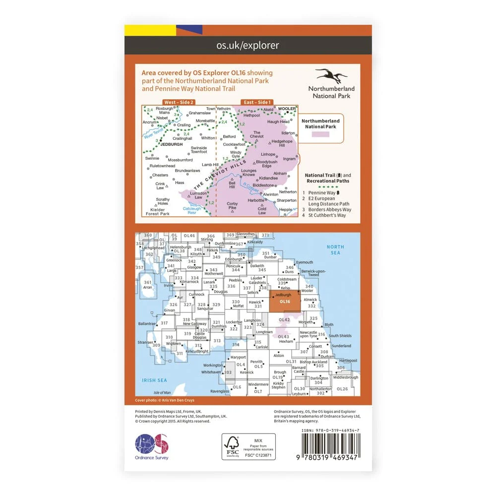 OS Explorer Laminated / Cheviot Hills - Image 2