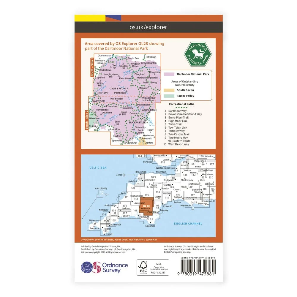 OS Explorer Laminated / Dartmoor - Image 2