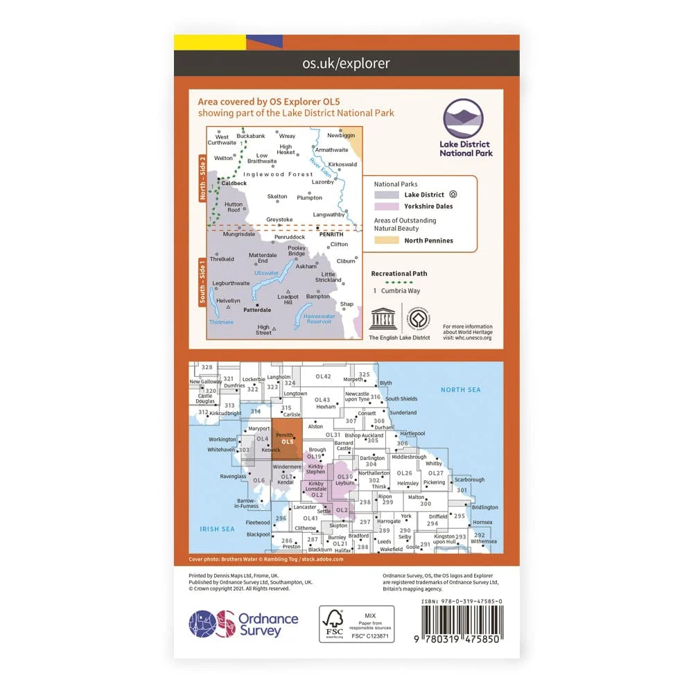 OS Explorer Laminated / English Lakes NE - Image 2