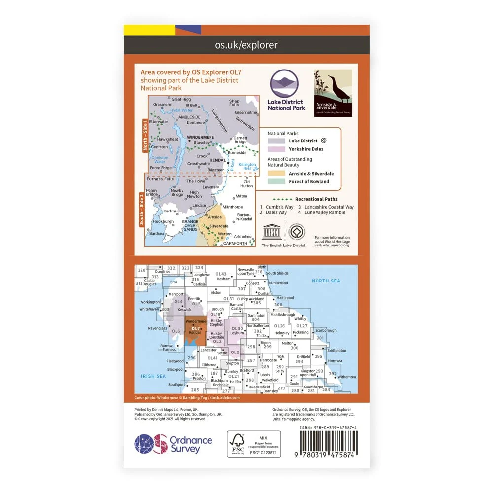 OS Explorer Laminated / English Lakes SE - Image 2