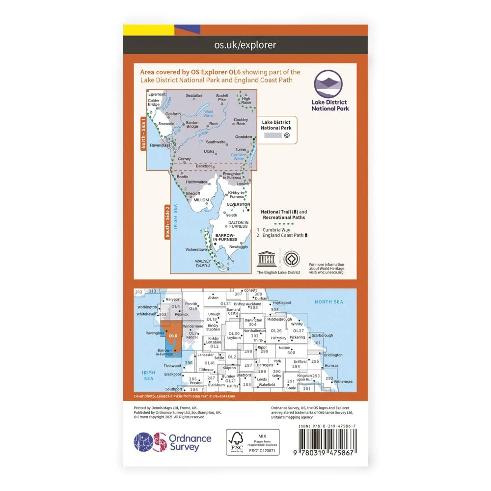 OS Explorer Laminated / English Lakes SW - Image 2
