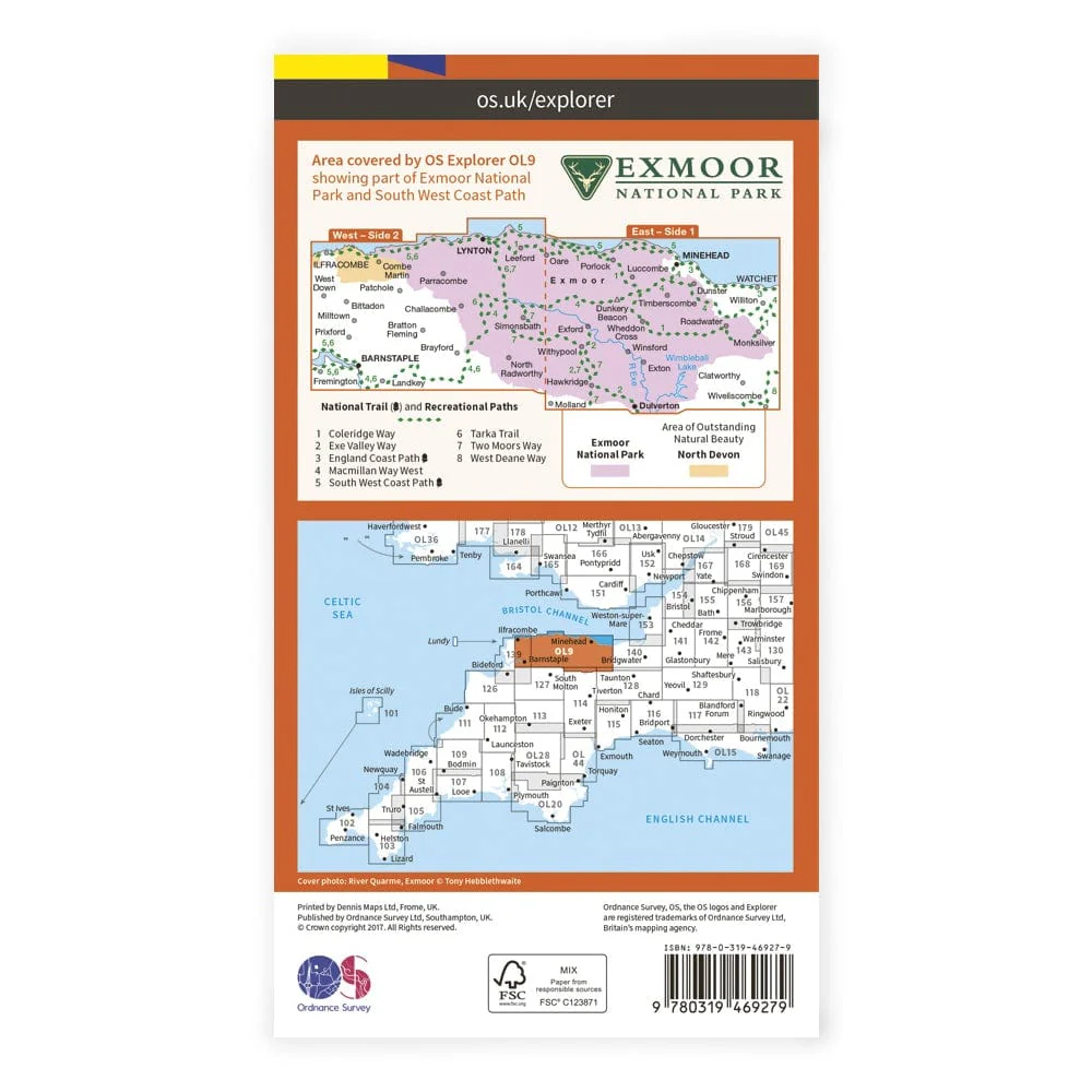 OS Explorer Laminated / Exmoor - Image 2