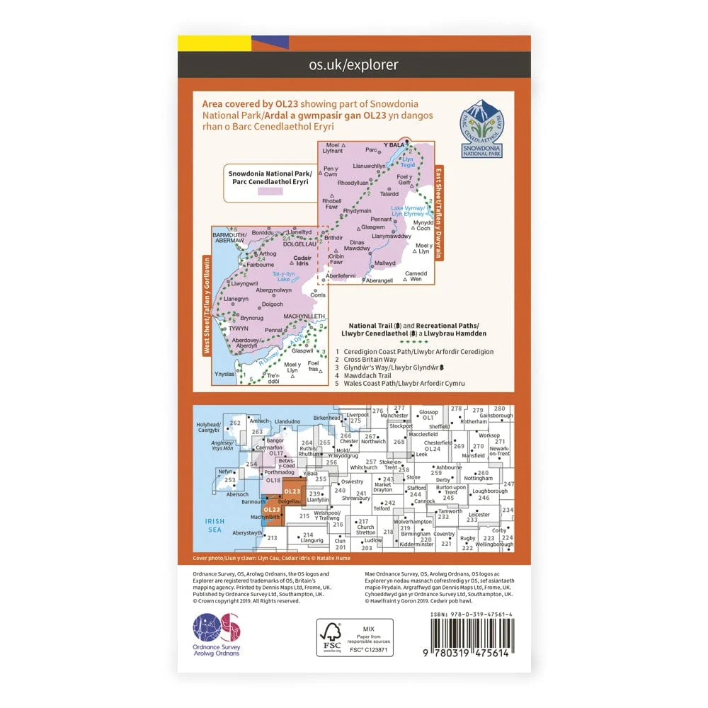 OS Explorer Laminated / Snowdonia Cadair Idris - Image 2