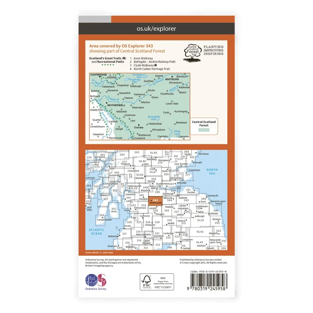 OS Explorer / Motherwell & Coatbridge - Image 2