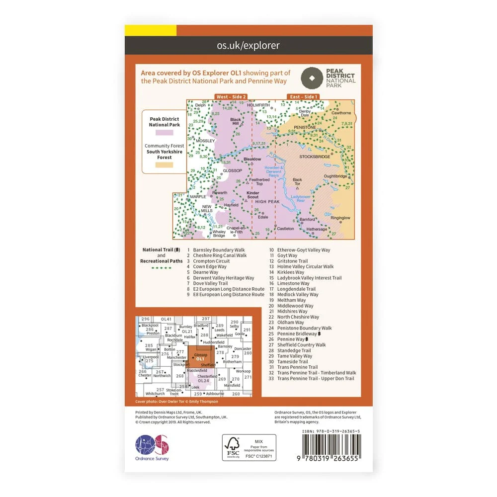OS Explorer / Peak District  Dark Peak - Image 2