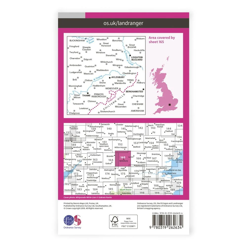 OS Landranger / Aylesbury & Leighton Buzzard - Image 2