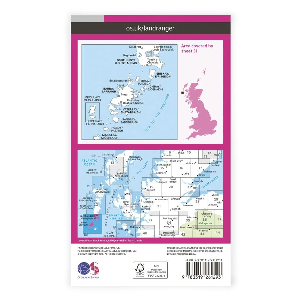 OS Landranger / Barra & South Uist - Image 2