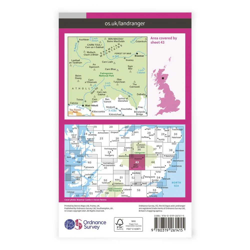 OS Landranger / Braemar & Blair Atholl - Image 2