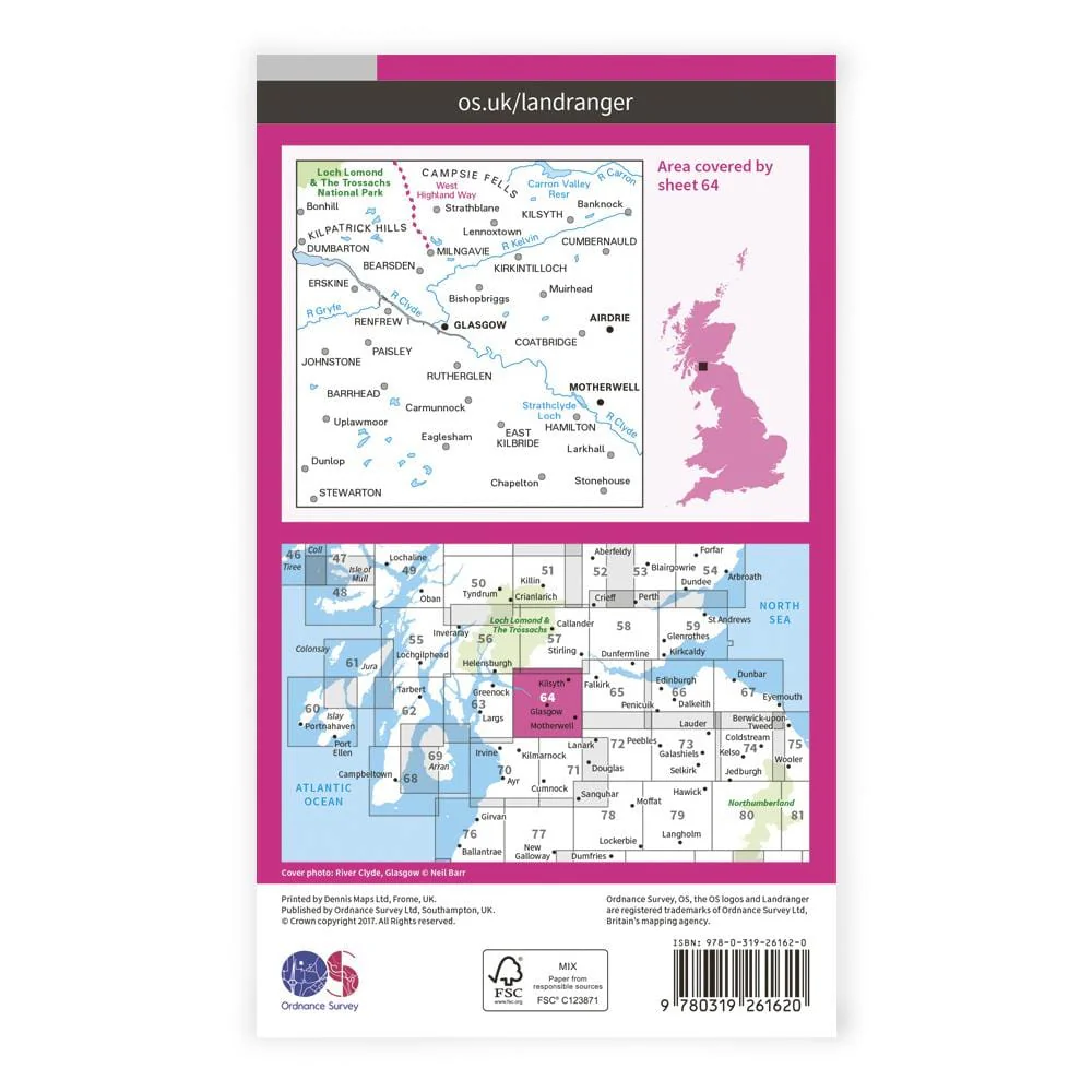 OS Landranger / Glasgow - Image 2