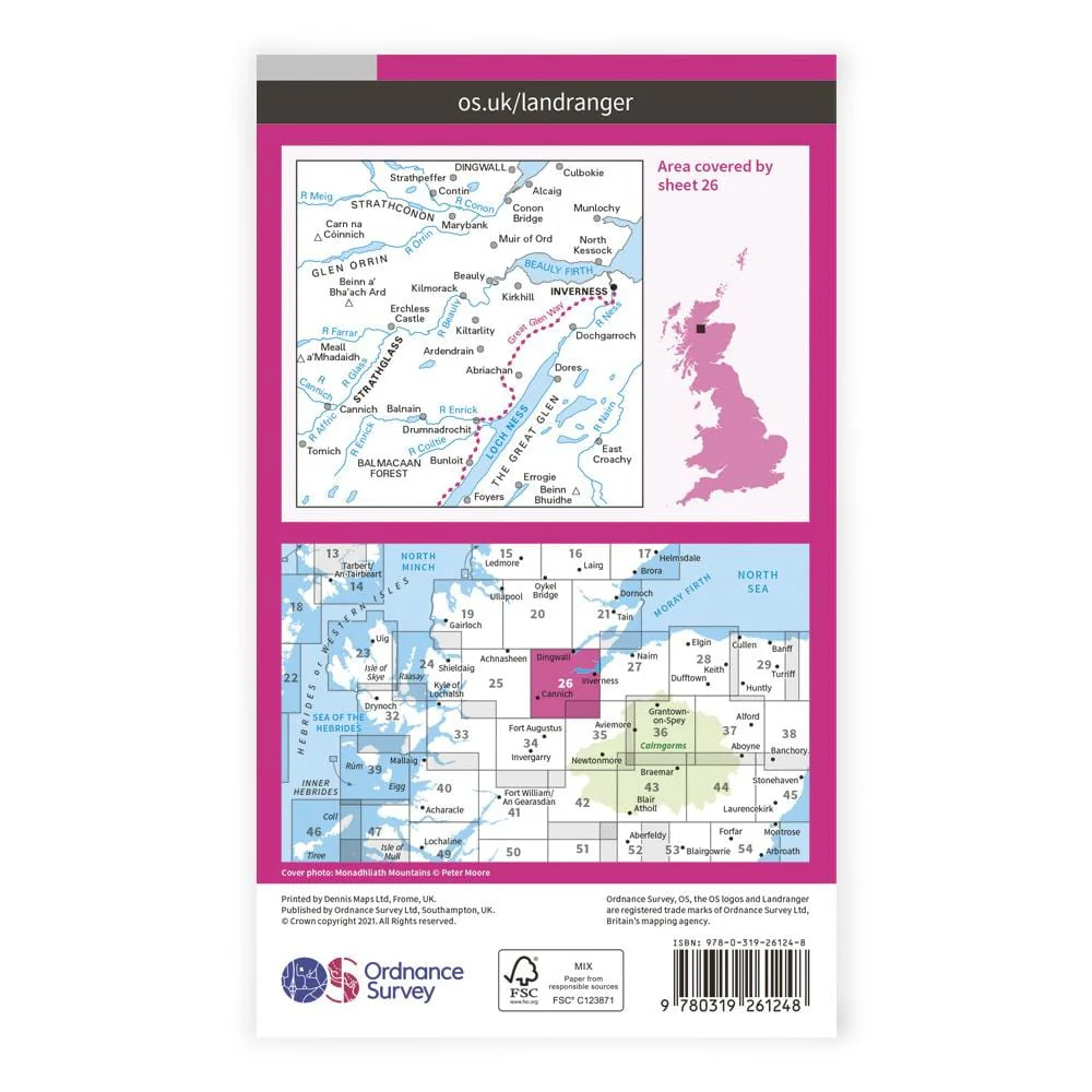 OS Landranger / Inverness/Strathglass Area - Image 2