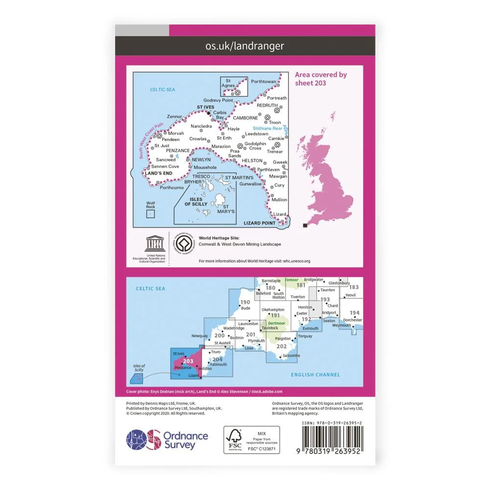 OS Landranger / Lands End Lizard & Scilly's - Image 2