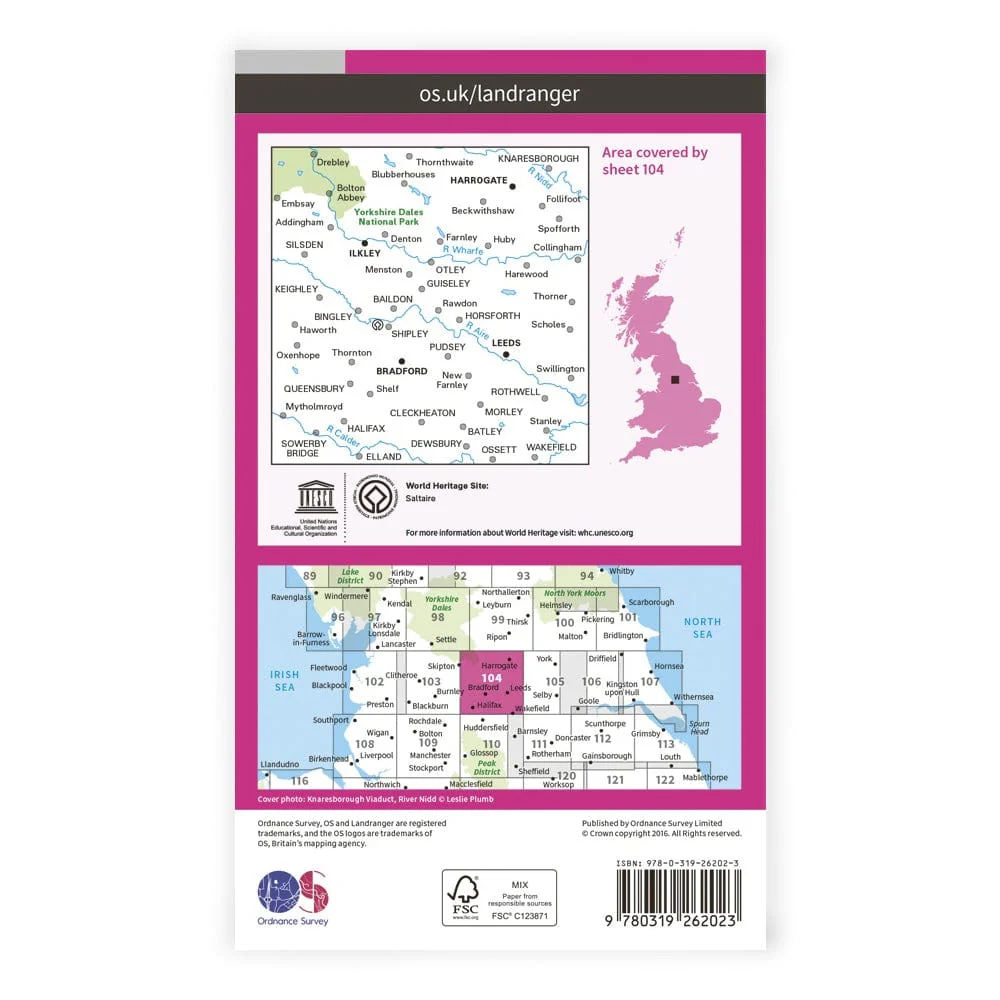 OS Landranger / Leeds & Bradford - Image 2
