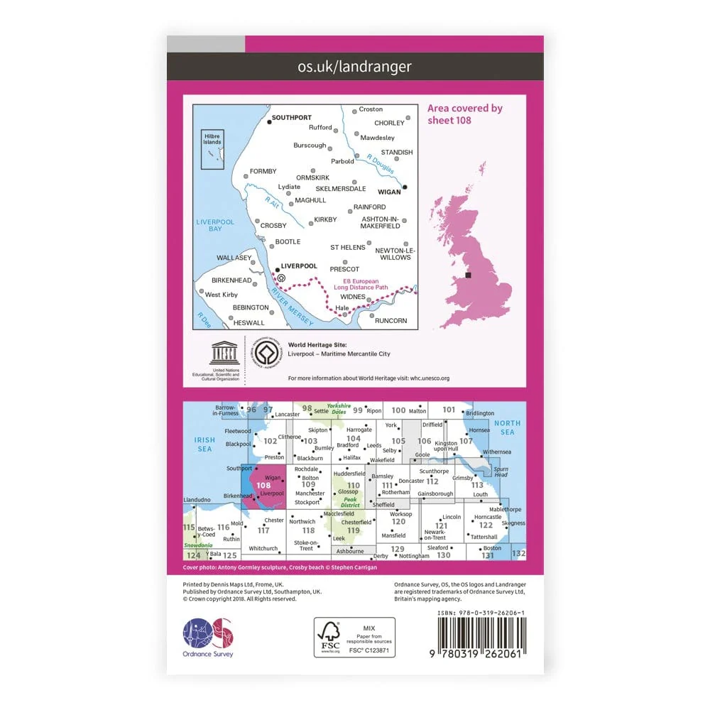OS Landranger / Liverpool, Southport, Wigan - Image 2