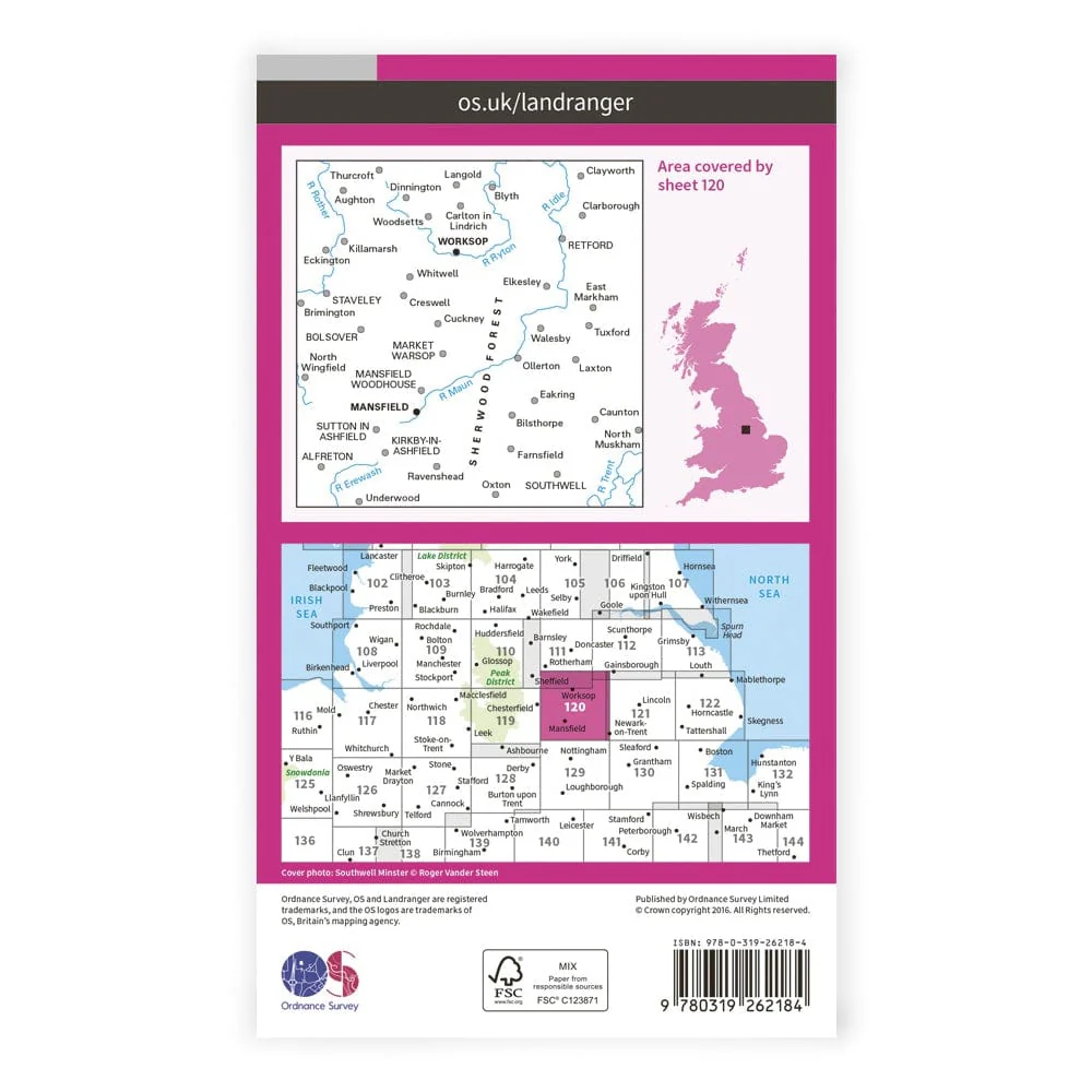 OS Landranger / Mansfield, Worksop, Sherwood - Image 2