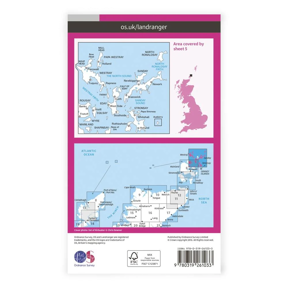 OS Landranger / Orkney Northern Isles - Image 2