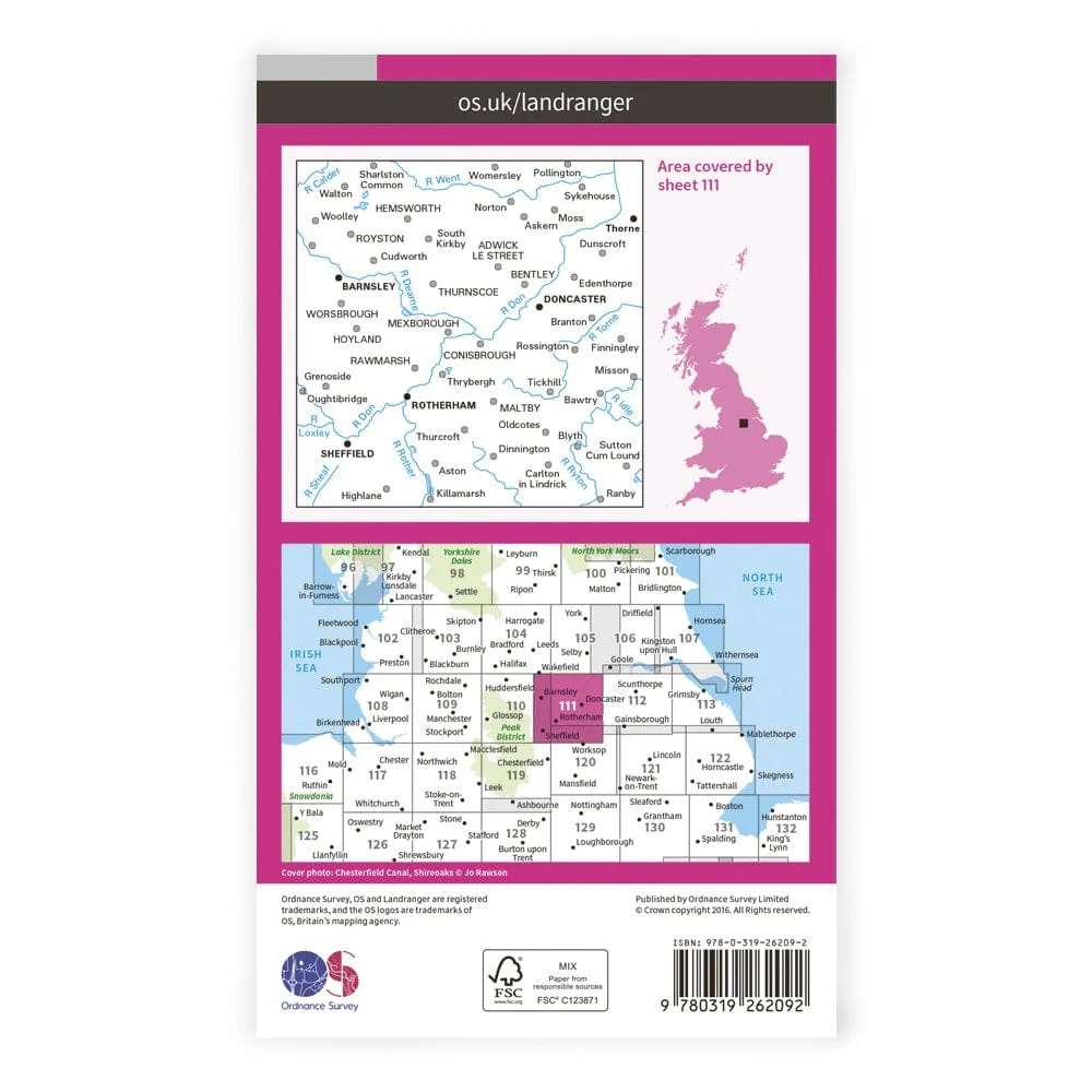 OS Landranger / Sheffield & Doncaster - Image 2