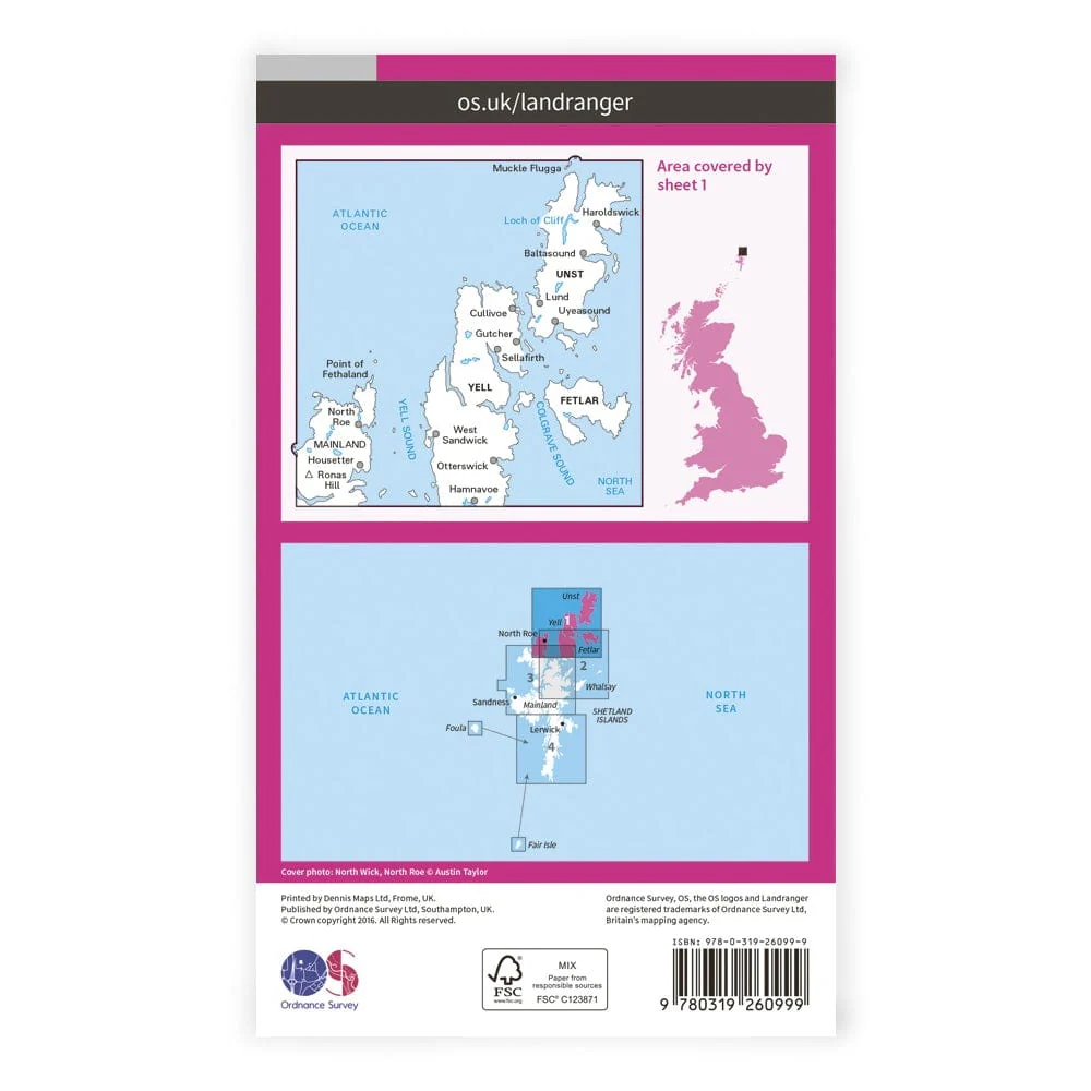 OS Landranger / Shetland Yell & Unst - Image 2