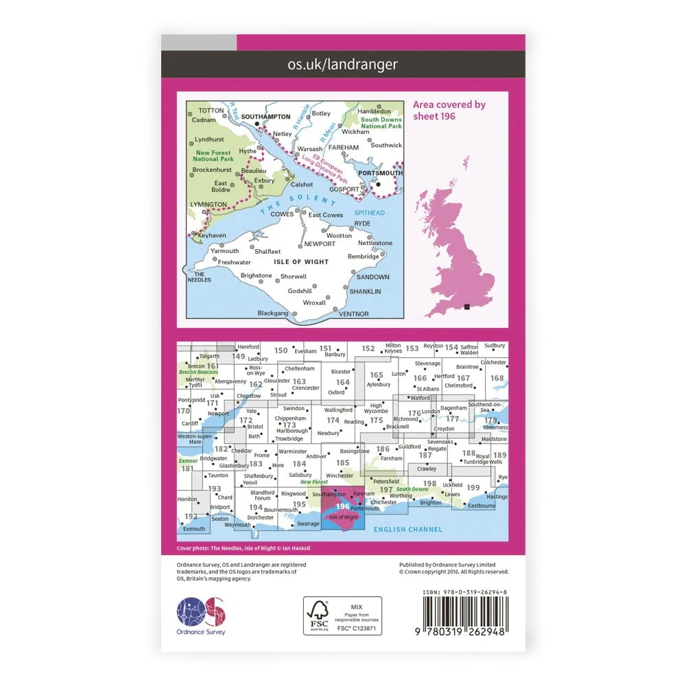 OS Landranger / Solent & Isle Of Wight - Image 2